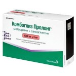Комбоглиз Пролонг, таблетки покрытые пленочной оболочкой с модифицированным высвобождением 1000 мг+5 мг 28 шт