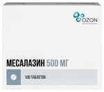 Месалазин, таблетки кишечнорастворимые покрытые оболочкой 500 мг 100 шт