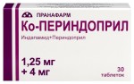 Ко-ПЕРИНДОПРИЛ, таблетки покрытые оболочкой пленочной 1.25 мг+4 мг 30 шт